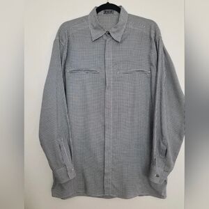 Vtg Versus Gianni Versace 90s Mens Button Front Shirt Houndstooth Print Sz 38/52